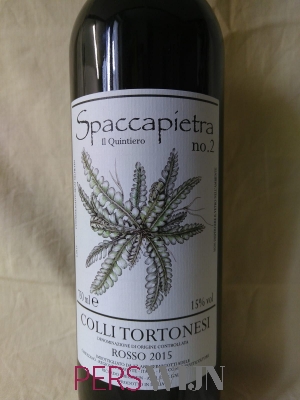 Spaccapietra No 2 “Il Quintiero” 2015 Piemonte Colli Tortonesi