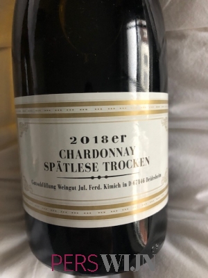 Julius Ferdinand Kimich Chardonnay Spätlese Trocken 2018 Pfalz Deidesheim